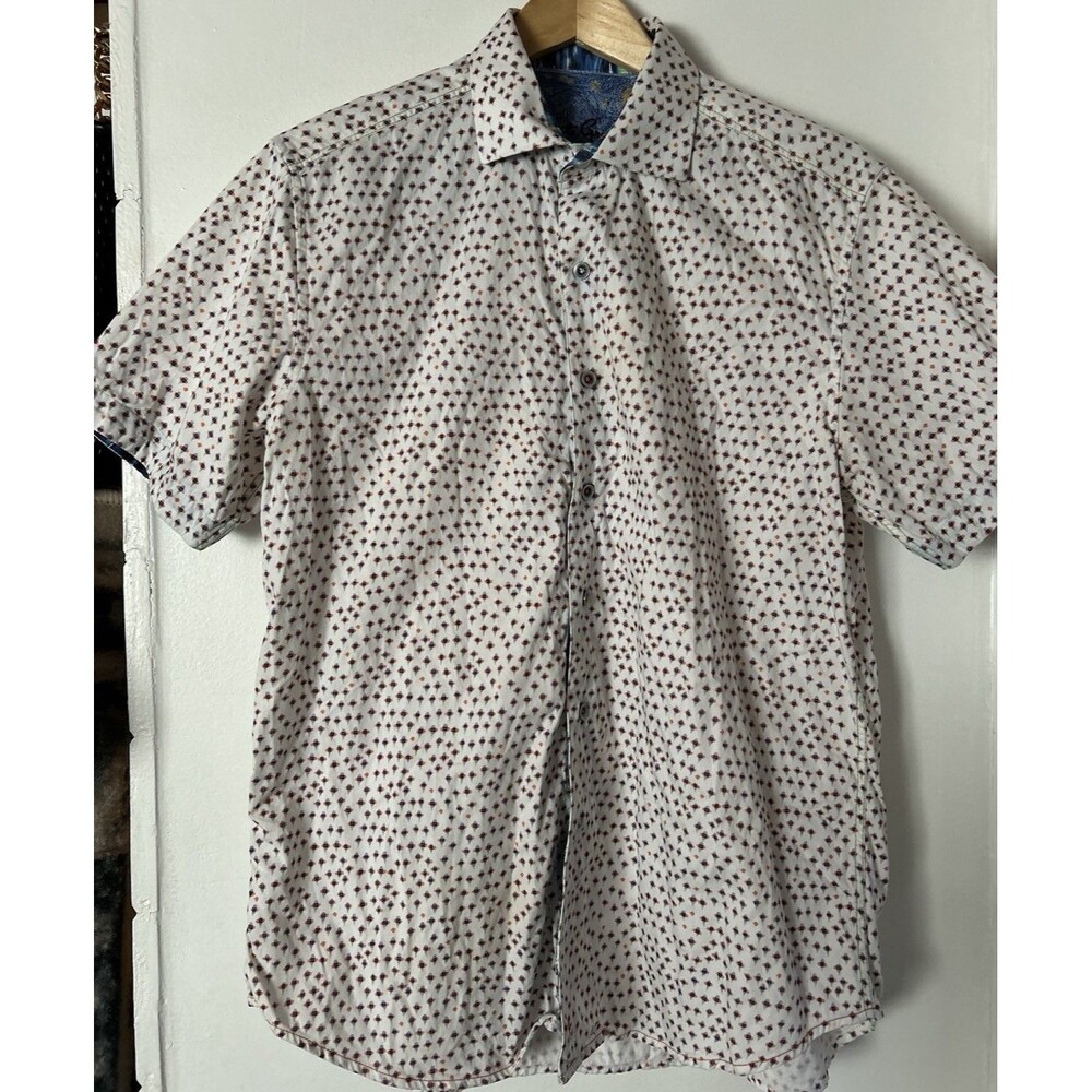 Robert Graham Shirt Mens Large Classic Fit Short Sleeve Large Flies Dress Shirt